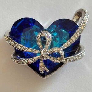Prime Art & Jewel Vintage SWAROVSKI Crystal Heart "Love You Forever" Pendant